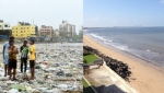 过去的“垃圾沙滩”（左）和清理完毕的沙滩（右）。图片来源：联合国环境署 - 浙江新闻网