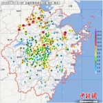 31日浙江积雪深度分布图。浙江天气网供图 - 浙江网