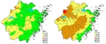 浙江省茶叶霜冻害预报等级空间分布图。浙江天气网提供 - 浙江网