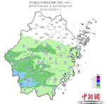浙江省12小时降水实况图。　浙江省气象台 供图　摄 - 浙江网