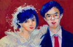 作者王译巍为父母画的婚纱照。校方提供 - 浙江新闻网