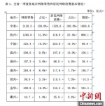 浙江省一季度各地市网络零售和居民网络消费基本情况。浙江省商务厅 供图 - 浙江新闻网