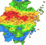 昨天（13日）浙北南部和浙中地区出现较大范围暴雨  今天起雨带南压降雨明显减弱 - 气象