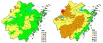 浙江省茶叶霜冻害预报等级空间分布图。浙江天气网提供 - 浙江新闻网